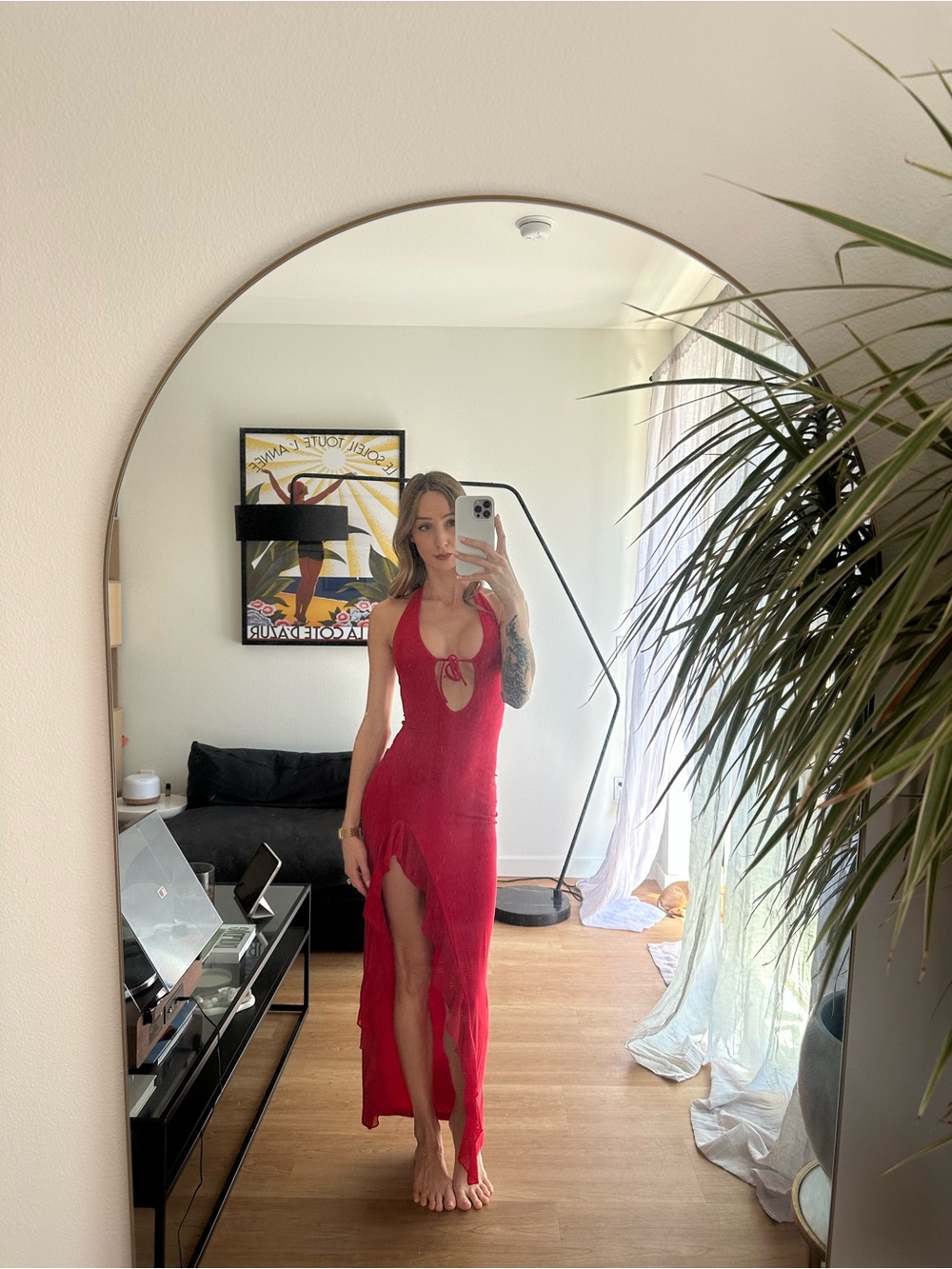 White Fox Boutique Red High-Low Maxi Dress
